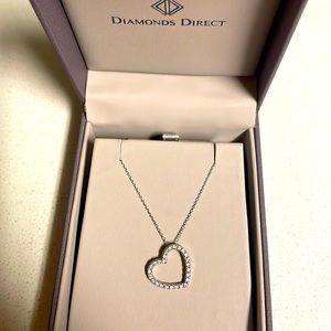 Diamonds direct slanted heart necklace